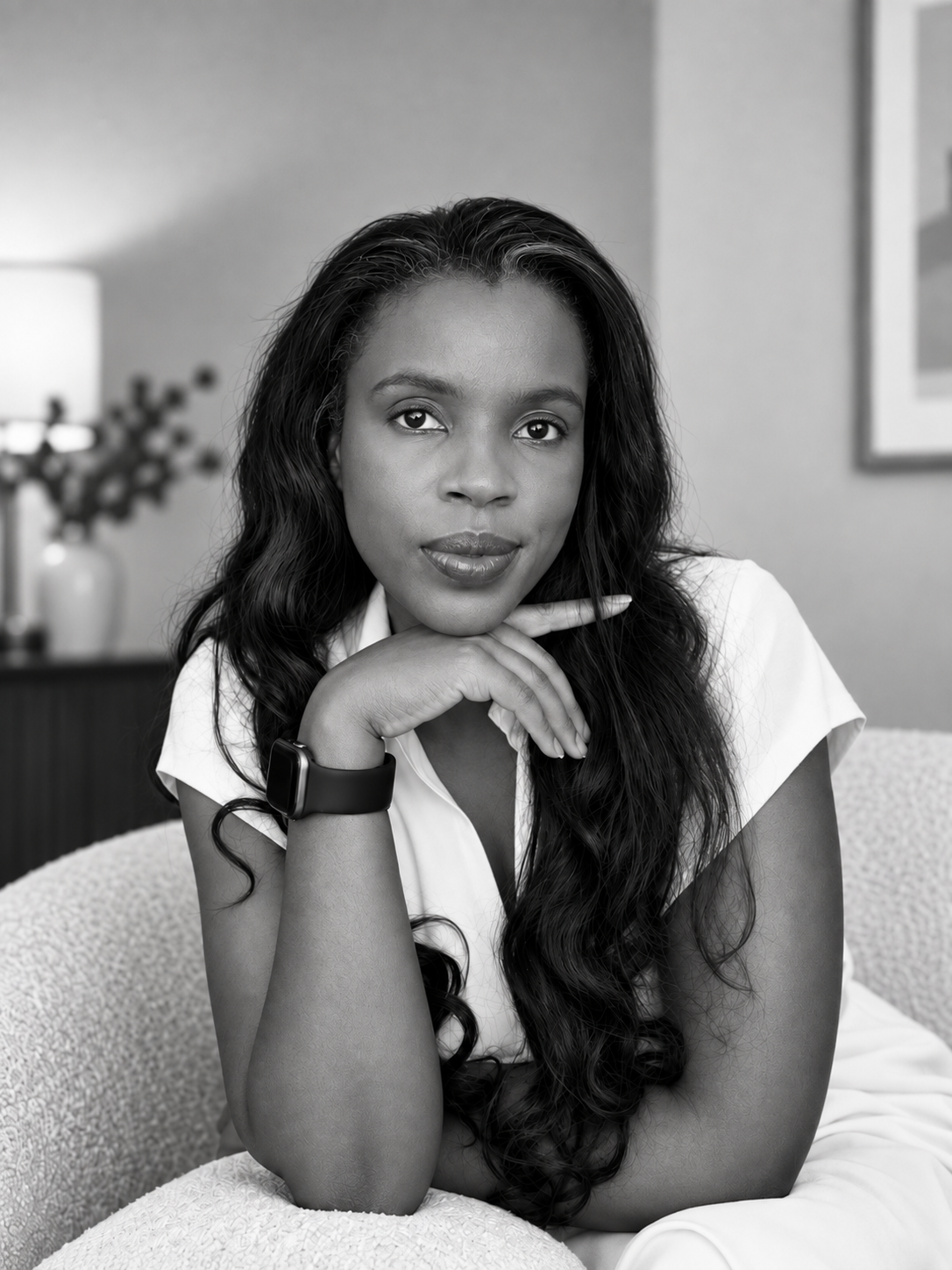 Elly Masarakufa, seated and looking towards the camera